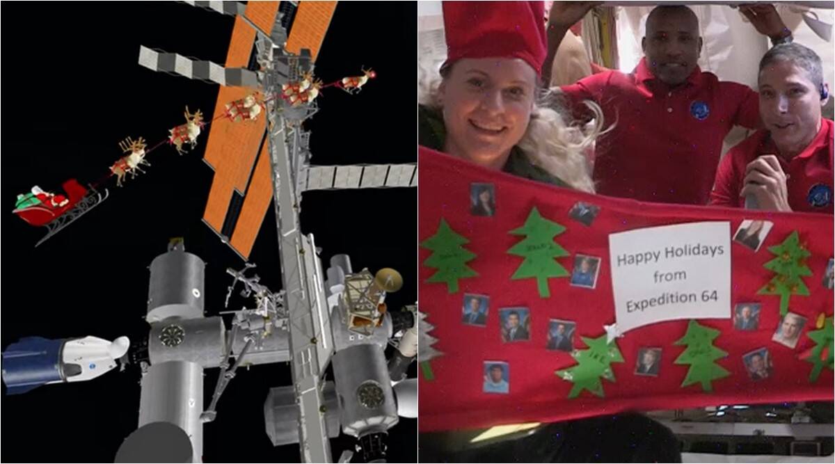 Watch: When the astronauts on the International Space Station celebrate Christmas in space and Santa visits them