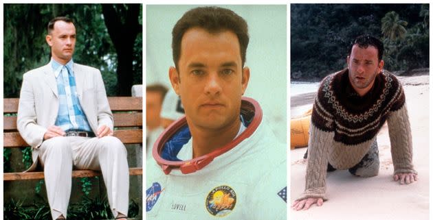 Tom Hanks en 1994 & # x002019 ;  s“  Forrest Gump, & # x00201d ;  1995 & # x002019 ;  s“  Apollo 13 ”  et 2000 & # x002019 ;  s“  Naufragé.  ”  Il a remporté un Oscar pour 